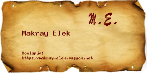 Makray Elek névjegykártya