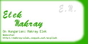 elek makray business card